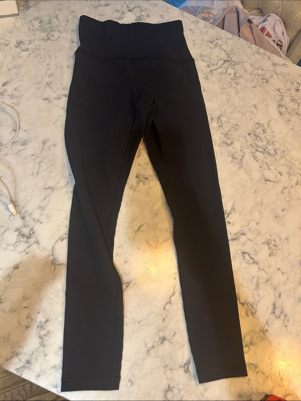 Athleta Black Elation Ribbed High-Waist Leggings XS/P